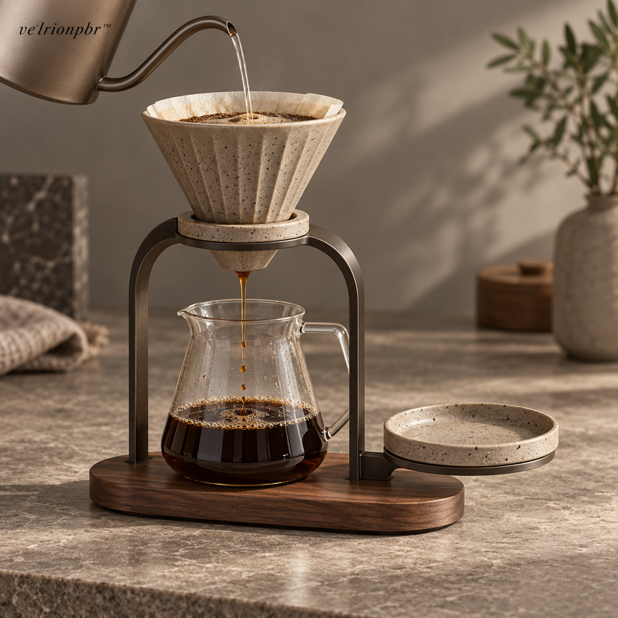 Velrionpbr Pourline Coffee Dripper Stand with detachable catch plate, main product view