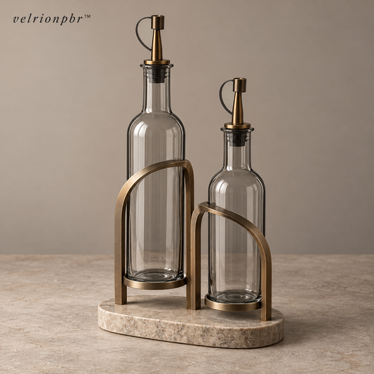 Velrionpbr Twin Arch Oil and Vinegar Cruet Dock Set, main product view