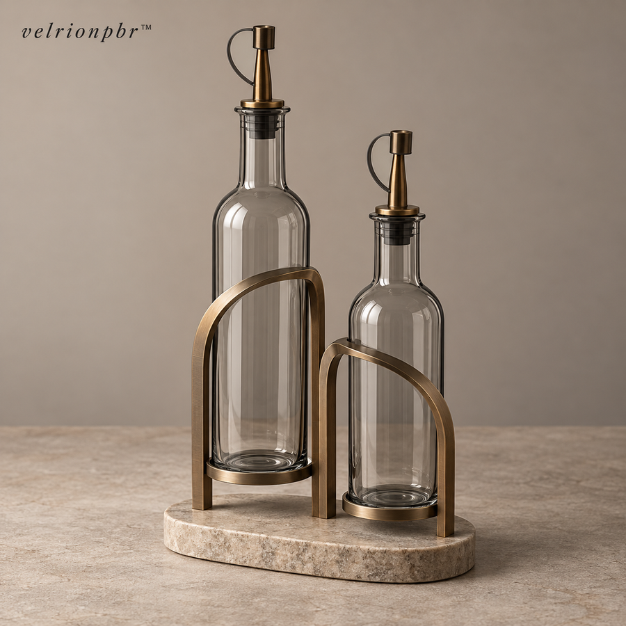 Velrionpbr Twin Arch Oil and Vinegar Cruet Dock Set, main product view