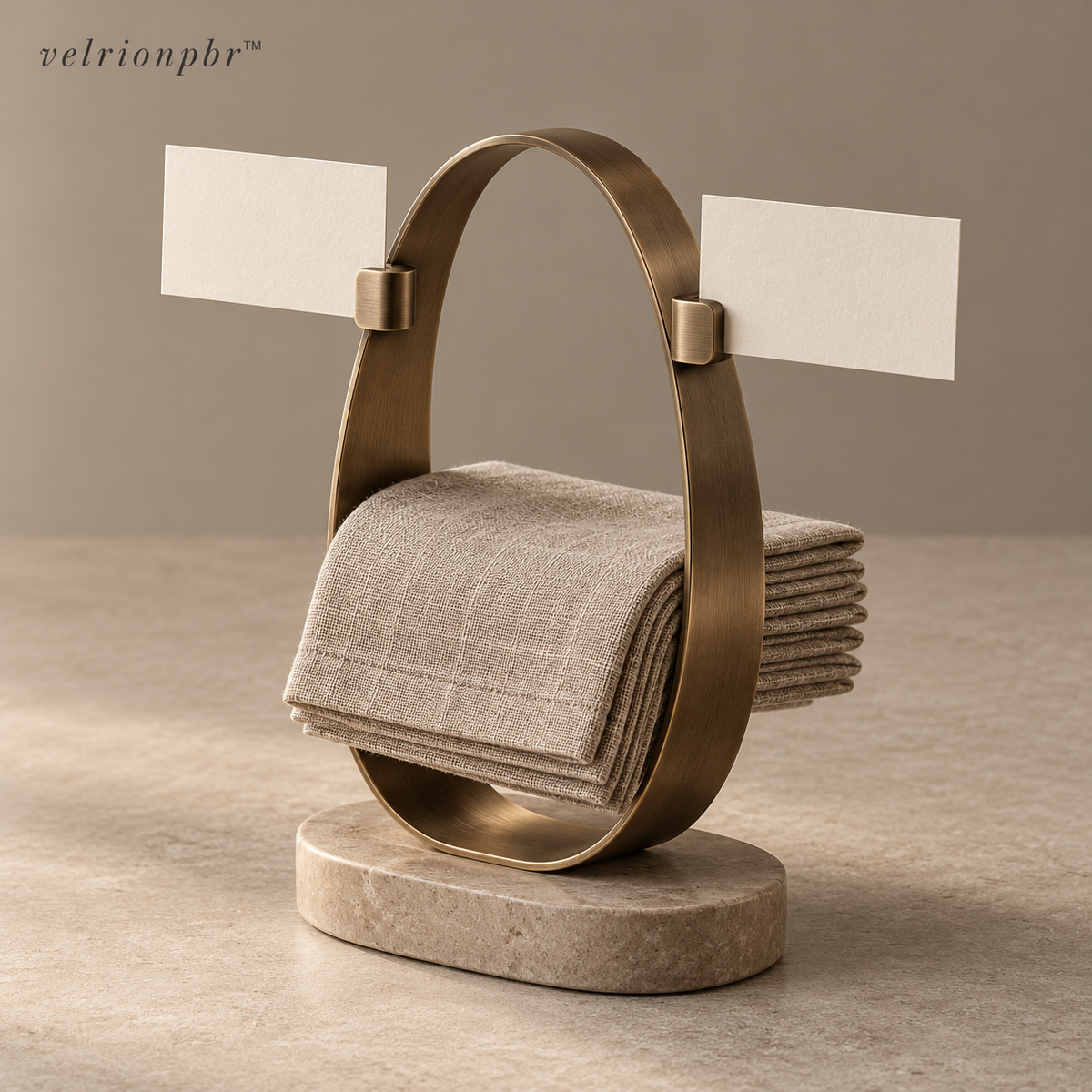 Velrionpbr Orbit Loop Napkin Totem with place-card clips, main product view