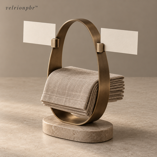 Velrionpbr Orbit Loop Napkin Totem with place-card clips, main product view