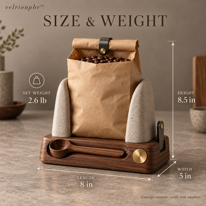 Brew Dial Coffee Bag Dock size and weight reference