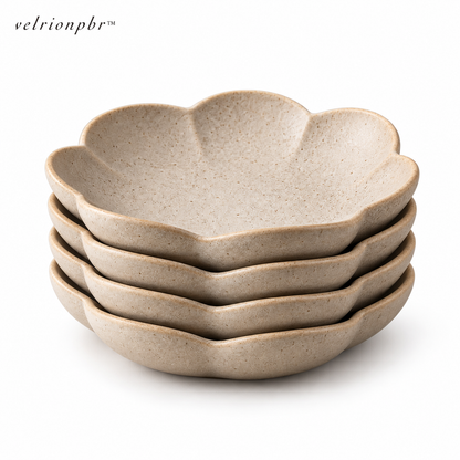 Bloomstack five-piece tasting plate set on a white background