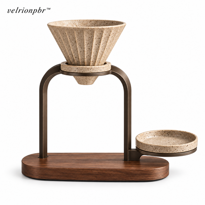 Pourline Coffee Dripper Stand with detachable catch plate on a white background