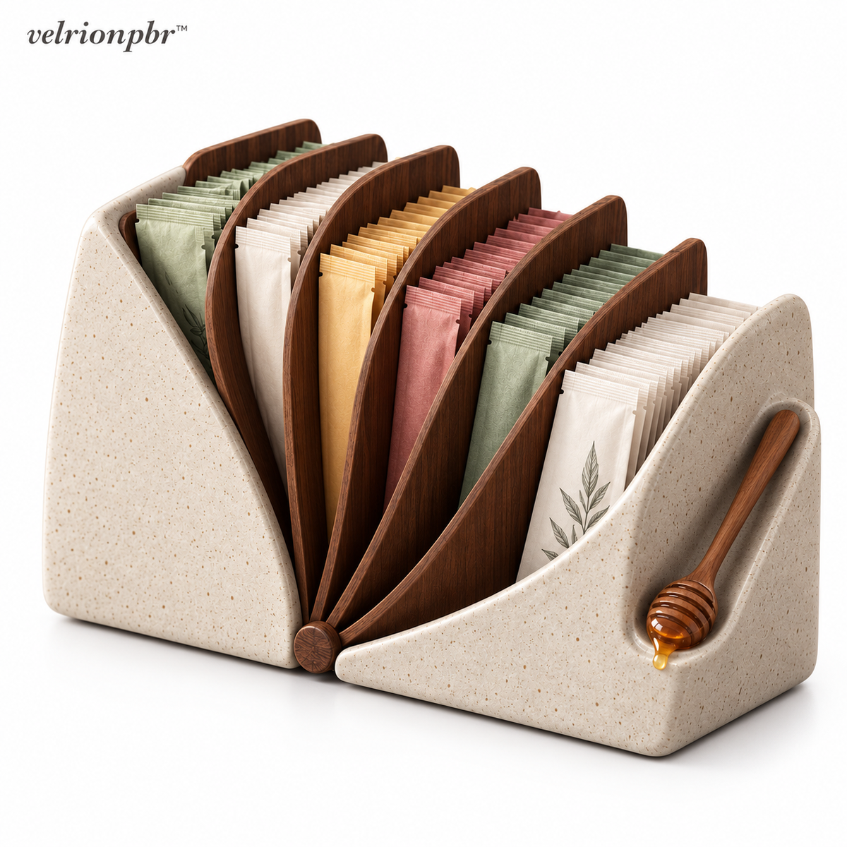 Fanfold Tea Sachet Archive on a white background